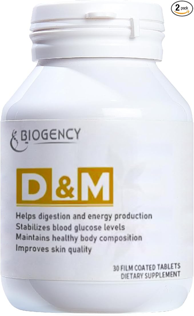 D&ampM 2 Pack 30 Count Skincare Support Supplement - Helps Digestion and Energy Production Maintains a Healthy Body Improves Skin Quality with Folic Acid Vitamin B1 B2 B7