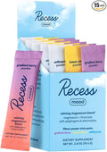 Recess Mood Powder Magnesium L-Threonate Blend with Passion Flower L-Theanine Electrolytes Magnesium Calm Support Powder Supplement -Sampler Pack Pack of 15