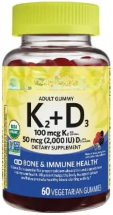SEDLAV Vitamin K2 + Vitamin D3 Vegetarian Gummies for Bone and Immune Health Mixed Berry 60 Count Sticker