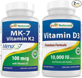 Best Naturals Vitamin K2 (MK7) with D3 &amp Vitamin D3 10000 I