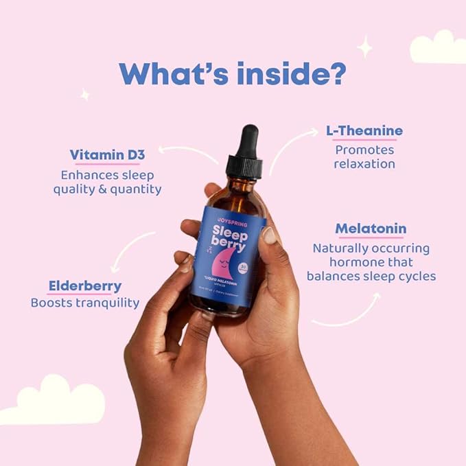 JoySpring Multivitamin &amp SleepBerry Bundle | Kids Vitamins &amp Minerals Naturally Sourced Non-GMO Non-Alcoholic Liquid Formula Immunity Health Support | Vegan &amp Vegetarian Supplements
