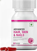 Biotin Advanced Hair Skin &amp Nails Supplement with Multivitamin Minerals Amino Acids for Hair Care - 60 Vegetarian Capsules