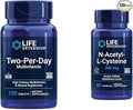 Life Extension Two-Per-Day High Potency Multi-Vitamin &amp Mineral Supplement &amp N-Acetyl-L-Cysteine (NAC) Immune Respiratory Liver Health NAC 600 mg