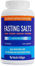 Nutri-Align Fasting Salts Electrolytes Advanced 120 Capsules | Sodium Potassium Magnesium Phosphorus | Pure Fasting Electrolytes | Sugar Free &amp Filler Free