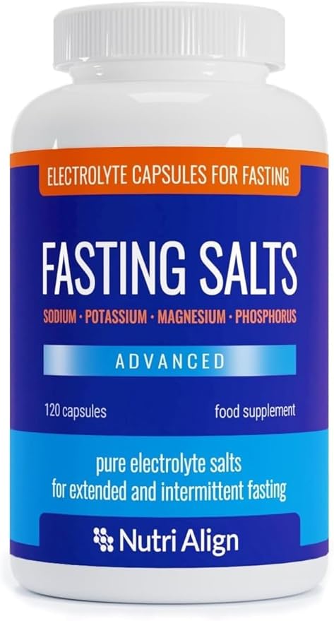 Nutri-Align Fasting Salts Electrolytes Advanced 120 Capsules | Sodium Potassium Magnesium Phosphorus | Pure Fasting Electrolytes | Sugar Free &amp Filler Free