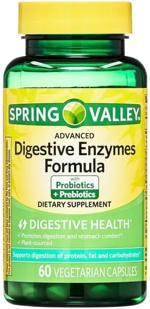 Digestive Enzymes: Health Solution with Probiotics Prebiotics and Enzymes for Both Women and Men + Daily Supplement Tracker Sticker