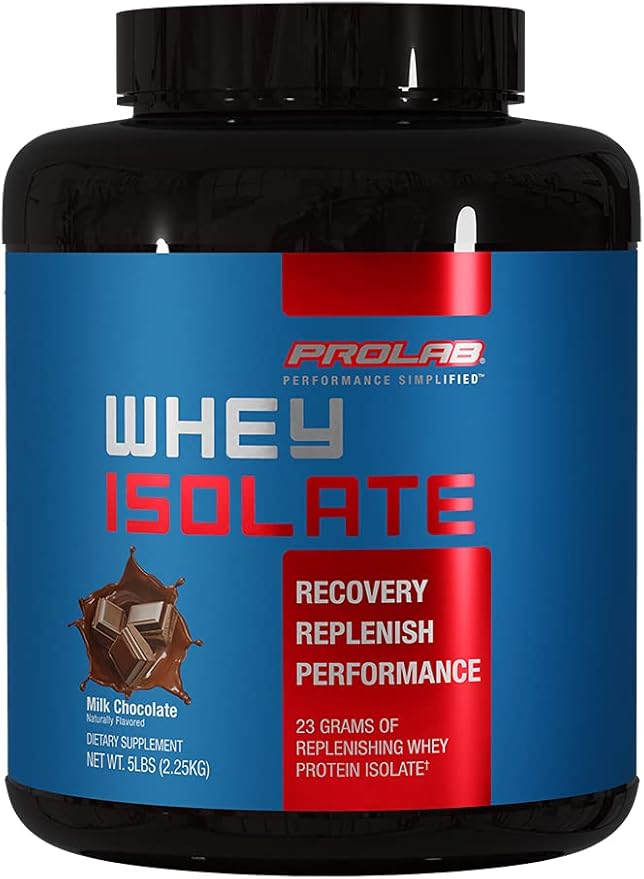 Prolab Whey Isolate 5LB Ultra-Pure Fast-Absorbing Whey Protein Isolate with 23g Protein &amp BCAAsSupports Lean Muscle Growth Recovery &amp Performance (Milk Chocolate)
