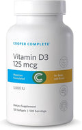 Cooper Complete - Vitamin D3 125 mcg (5000 IU) - 120 Sofgels Pack of 1