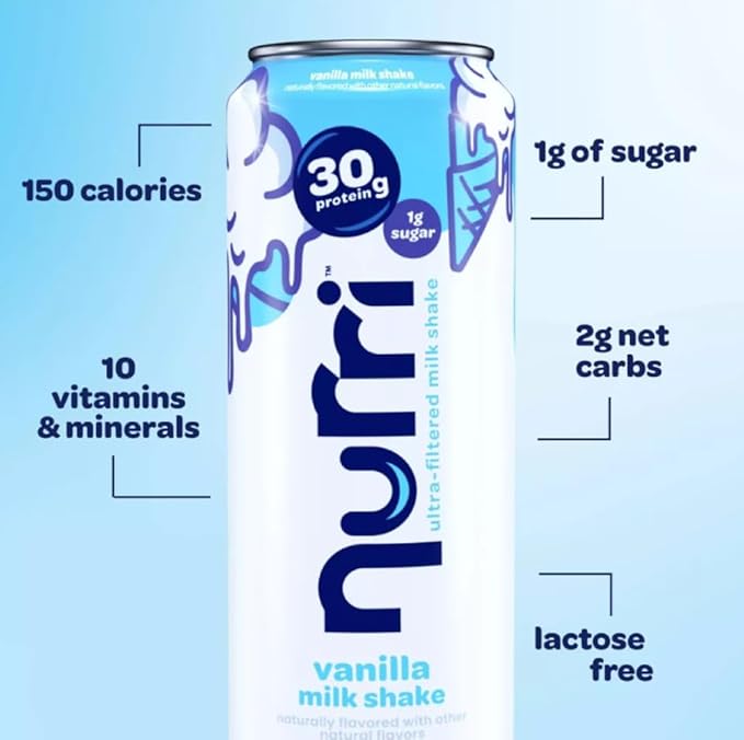 Protein Milk Shake Vanilla Flavor 30g Protein 1g Sugar 150 Calories 10 Vitamins &amp Minerals 11 fl oz Ready-to-Drink Shakes 15 Pack (Vanilla)