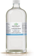 Earthborn Colloidal Silver Liquid (32oz) - 100PPM Pure Monatomic Silver Water - 99.9% Natural Nano Silver Liquid Supplement for Immune Support* Non-GMO Glass Bottle | Made in USA