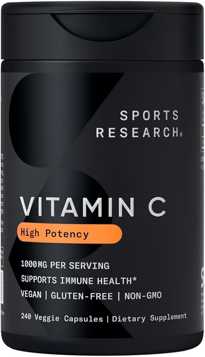 Sports Research® Vegan Supplements Pack - D3 + K2 + Vegan Omega-3 Fish Oil Alternative from Algae Oil + High Potency Vitamin C