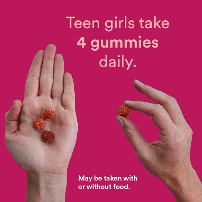 SmartyPants Teen Girl Multivitamin Gummies with Omega-3 Fish Oil (EPA/DHA) Vitamins C D3 B12 A K &amp Zinc Gluten-Free Includes Biotin for Hair Skin &amp Nails 120 Count (Pack of 2)