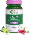 Naturals Biotin (10000mcg) with Sesbania Grandiflora Bhringraj Bamboo Shoot Moringa Leaf Amla Extracts &amp Multiminerals for Hair Growth &amp Healthy Nails | Reduce Hair Fall - 90 Veg Tabs
