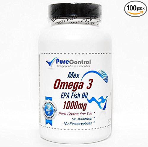Natural Max Omega 3 EPA Fish Oil 1000mg // 100 Capsules // Pure // by PureControl Supplements