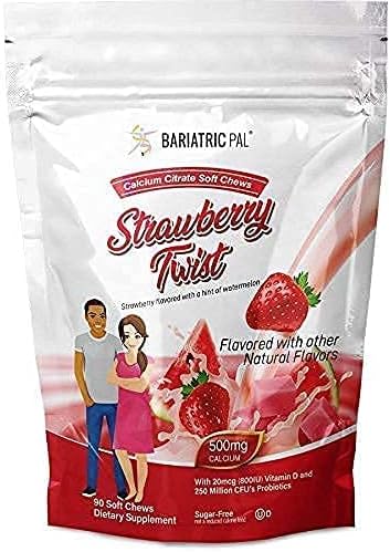 BariatricPal 30-Day Bariatric Vitamin Bundle (Multivitamin ONE 1 per Day! Chewable with 45mg Iron - Mixed Berry and Calcium Citrate Soft Chews 500mg with Probiotics - Strawberry Twist)