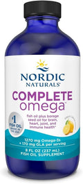 Nordic Naturals Complete Omega Lemon Flavor - 8 oz - 1270 mg Omega-3 - EPA &amp DHA with Added GLA - Healthy Skin Cognition Positive Mood - Non-GMO - 48 Servings