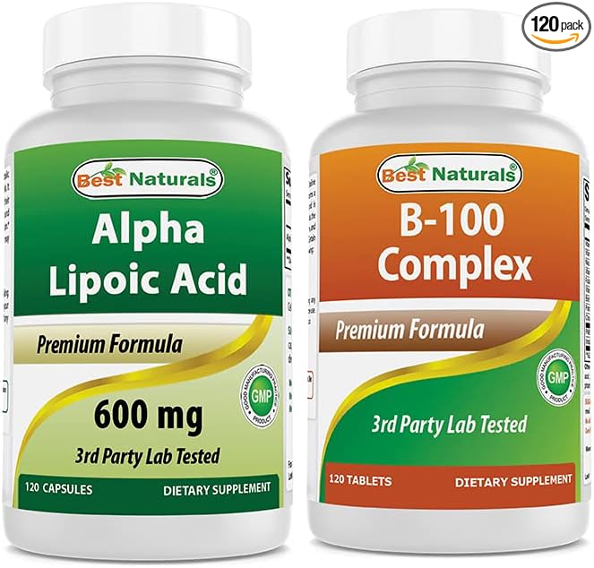 Best Naturals Alpha Lipoic Acid 600 mg &amp B-100 Complex