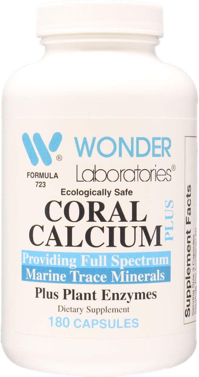 Wonder Labs Coral Calcium 2500 Mg Pure Coral Calcium Providing Full Spectrum Marine Trace Minerals Economically Friendly and Celsium Free - 180 Capsules