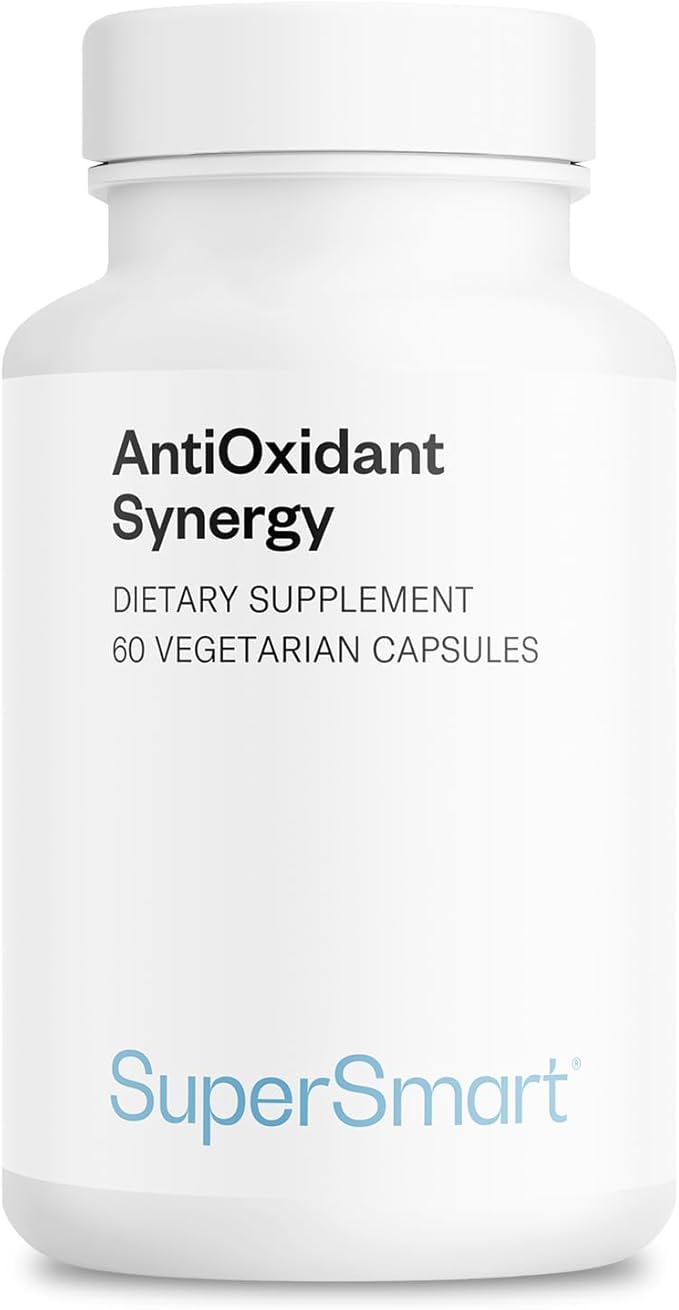 SuperSmart AntiOxidant Synergy (Advanced Formula) - All-in-1 Supplement - with EGCg Berries Polyphenols Resveratrol Alpha Lipoic Acid | Non-GMO &amp Gluten Free - 60 Vegetarian Capsules