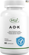 HUJ ADK Supplement 60 Capsules Calcium Vitamins A D3 K2 (MK-7)