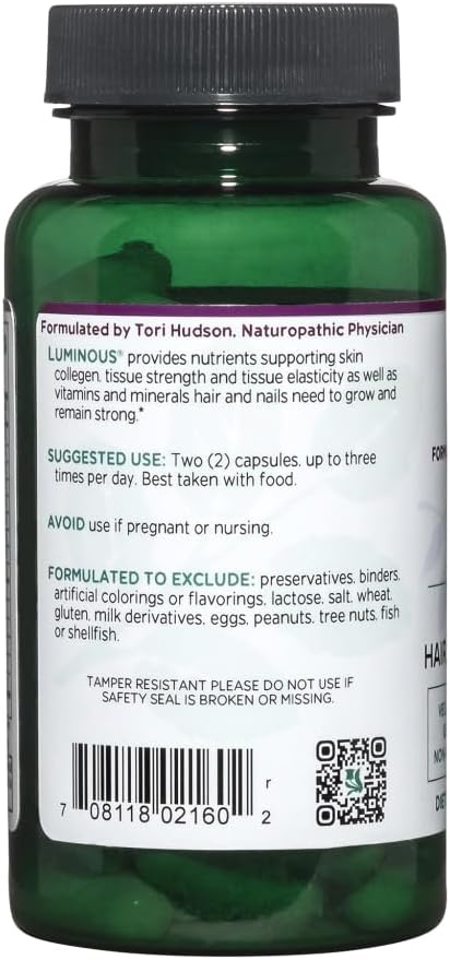 Vitanica Luminous Hair Skin and Nail Support Vegan 60 Capsules