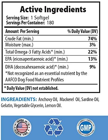 Dog Dry Skin Treats - Omega 3 Fatty ACIDS for Pets - Dogs and Cats - Premium Health - Omega 3 for Puppies - 360 Softgels (2 Bottles)