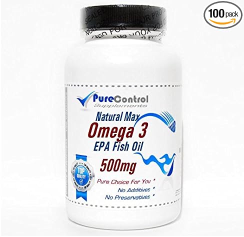 Natural Max Omega 3 EPA Fish Oil 500mg // 100 Capsules // Pure // by PureControl Supplements