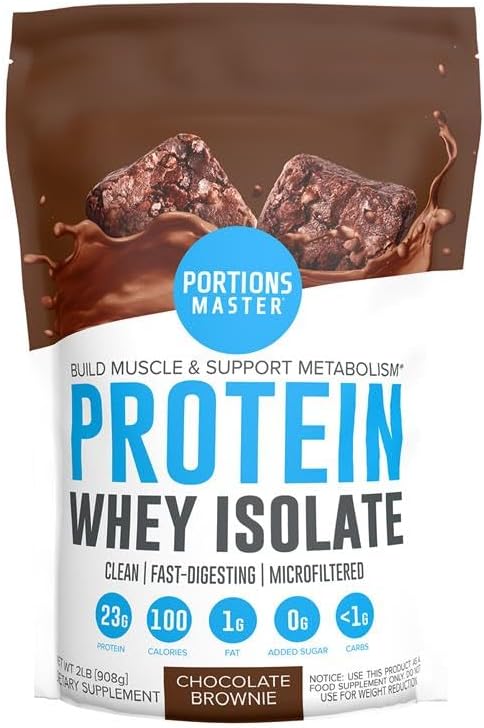 Portions Master CFM Whey Isolate Protein Powder Neapolitan Bundle Chocolate Brownie Vanilla Ice Cream &amp Strawberries and Cream (3 Flavor Pack)