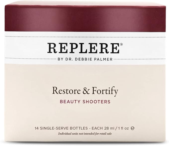 Replere Restore &amp Fortify Beauty Shooters – All-Natural Antioxidant Shots with Vitamin C Camu Camu Goji Acai Blueberry &amp Pomegranate – Supports Radiant Skin Energy &amp Wellness – 14 ct