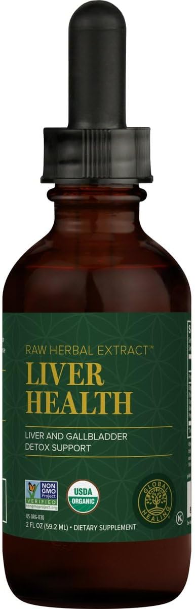 Global Healing Center - Liver Health &amp CoQ10 &amp BioPQQ with Shilajit Kit - Liquid Drops for Healthy Blood Flow Vein Circulation &amp Advanced Heart Brain Support for Concentration &amp Focu