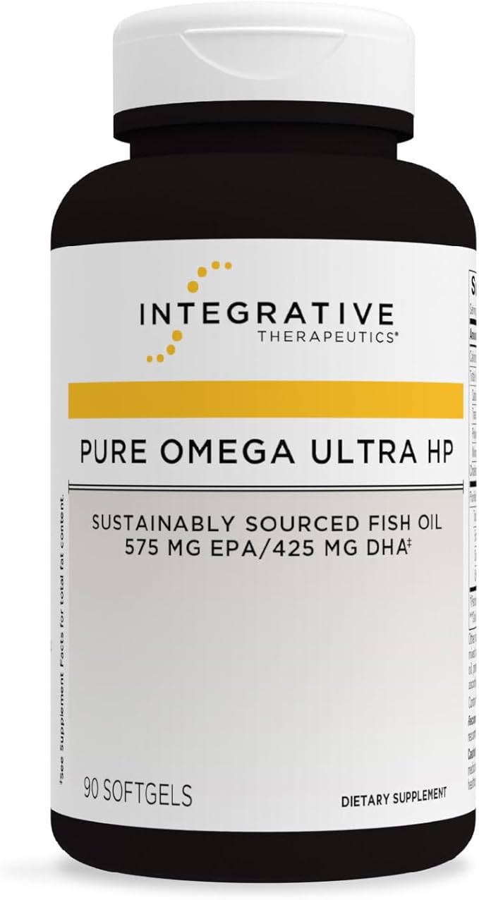 Integrative Therapeutics Pure Omega Ultra HP 1392 mg - Omega-3 Fish Oil Supplement with Essential Fatty Acids - Heart Health Support* - Gluten-Free &amp Dairy-Free - 90 Count (90 Servings)