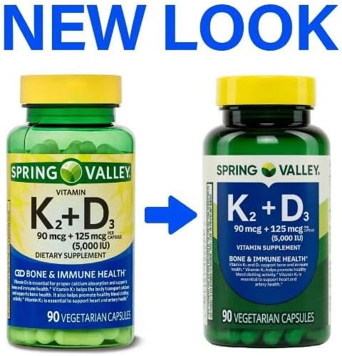 Vitamin K2 (90mcg) + D3 (125mcg) Vegetarian Capsules 90 Count