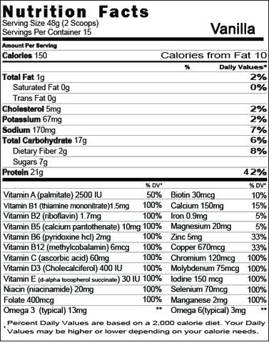 All in One Nutritional Shake (Vanilla)