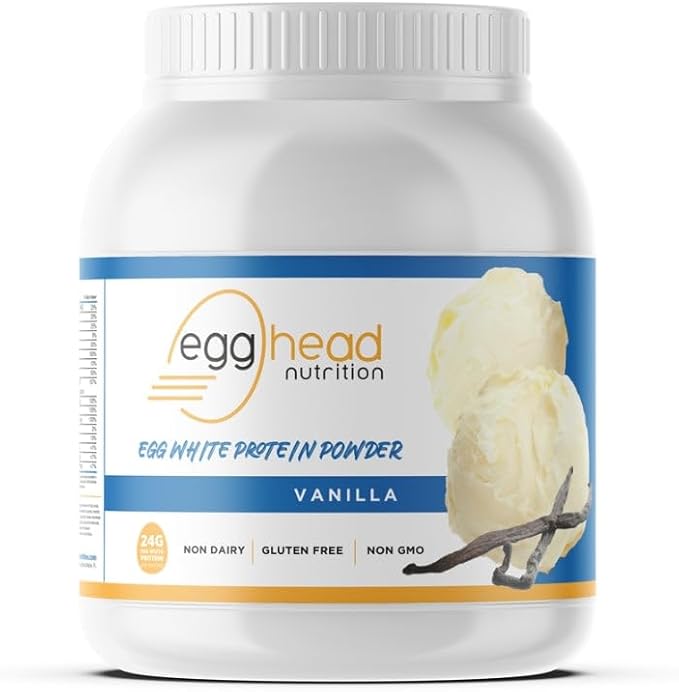 Egghead Nutrition - Egg White Protein - 24 G (Grams) 3.3 Pound Non Dairy Gluten Free Non GMO Made in The USA (Vanilla)