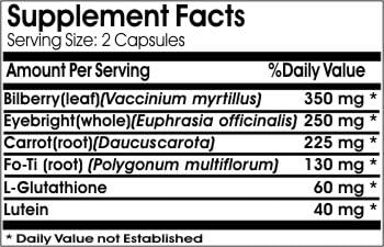 Eye Care with Lutein Max ~ 180 Capsules - No Additives ~ Naturetition Supplements