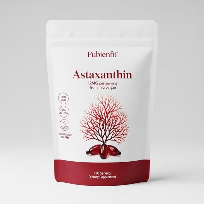 Astaxanthin 12mg Softgels - Plant-Based Antioxidant Supplement for Skin &amp Eye Health - Non-GMO &amp Gluten-Free 120 Count