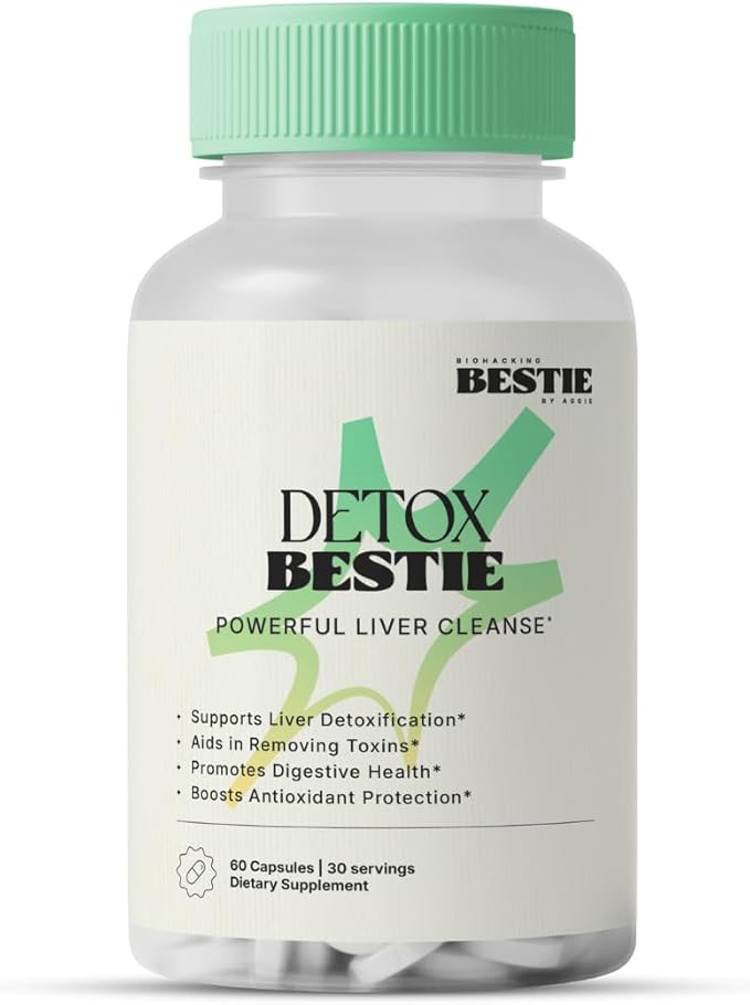Detox Bestie Supplement - Detox Cleanse for Women &amp Men Supports Liver Health Promotes Digestive Health Helps Remove Toxins Formulated with Natural Ingredients - 60 Capsules