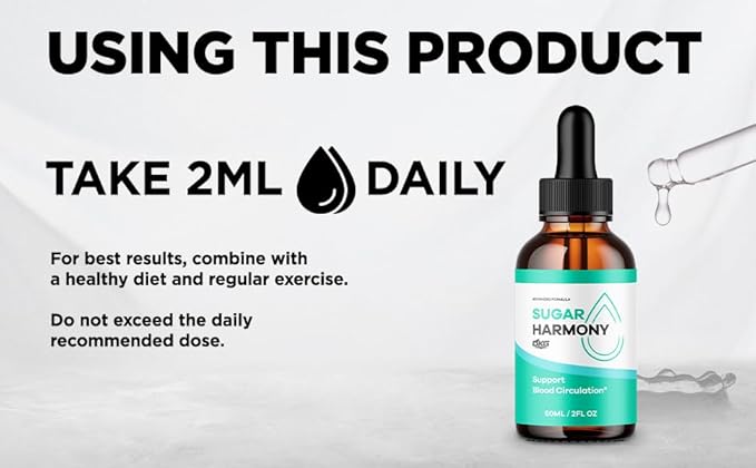 Sugar Harmony Drops Official Sugarharmony Liquid Supplement Made with All Natural Ingredients Advanced Multivitamin Support Premium Health and Wellness Supplement Drops Made in The USA (30 Servings)