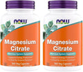 Now Supplements Magnesium Citrate Enzyme Function* Nervous System Support* Critical for Enzyme Function* Gluten Free Vegan Kosher Non-GMO 360 Vegetarian Capsules (Pack of 2)
