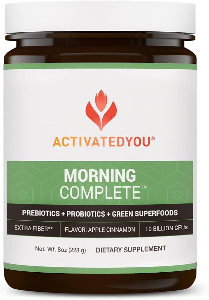 ACTIVATEDYOU Morning Complete Daily Wellness Drink with 10 Billion CFUs Prebiotics Probiotics and Green Superfoods 30 Servings Apple Cinnamon + Citrus Flavor Bundle