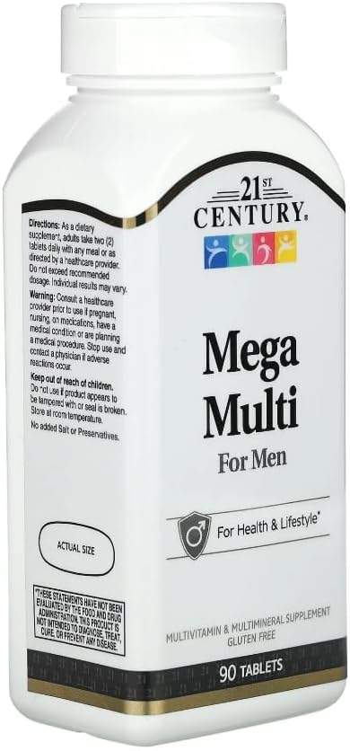 21st Century Mega Multi for Men Multivitamin &amp Multimineral 90 tablets Pack of 2