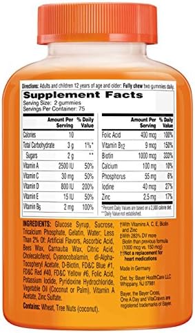 One A Day Women’s Multivitamin Supplement with Vitamins A C E B1 B2 B6 B12 Biotin Calcium and Vitamin D 150 count