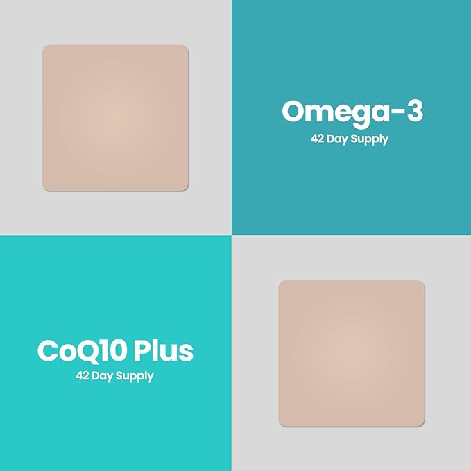 Veru Wellness Cardiovascular &amp Brain Strength Duo Lifestyle Patches Omega3 Coenzyme Q10 - Self Adhesive Time Release Topical Patch 8-10 Hours (42 Day Supply)
