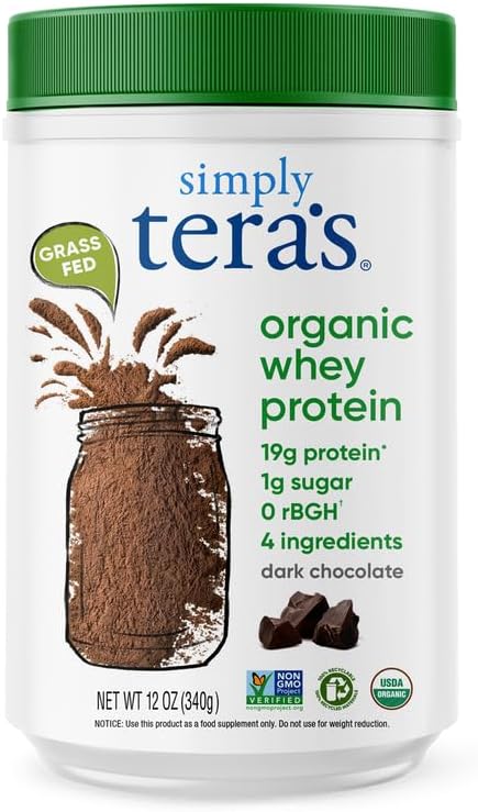 Simply Teras Organic Fortified Whey Dark Chocolate 12 oz