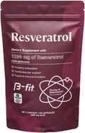 B-FIT Resveratrol 1200mg Supplement 120 Vegan Capsules (2-Month Supply) Supports Healthy Aging Gluten-Free and Preservative-Free Vegan Keto Paleo 100% Pure