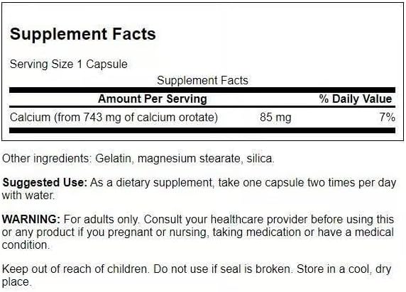 Swanson Calcium Orotate 85 mg 60 Caps 2 Pack