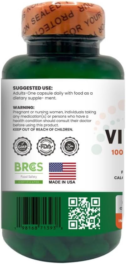 H4U Vitamin K-2 (MK7) Veg Capsules Support Bone Health 100 mcg 60 Count
