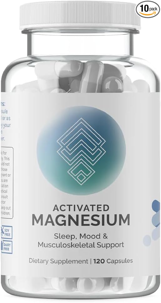 InfiniWell Activated Magnesium Supplement for Women &amp Men - Support Brain Health &amp Neurotransmitter Activity - Promote Relaxation for a Healthy Sleep Cycle - Optimized for Absorption (120 Caps