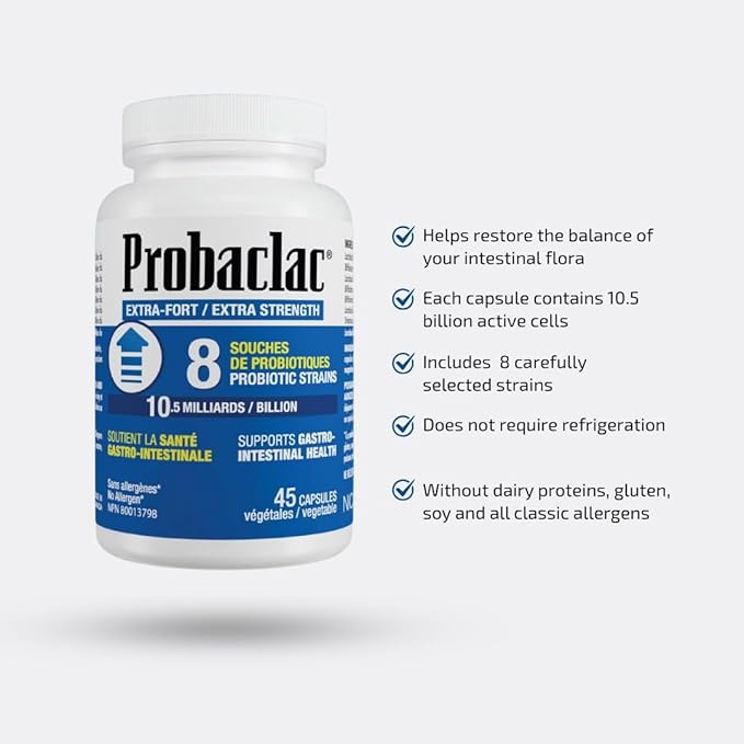 Extra Strength FormulaMultistrain probiotic and lactic Ferment ComplexFormula Based on Natural strains thereby ensuring Complete intestinal Tract Coverage (45)