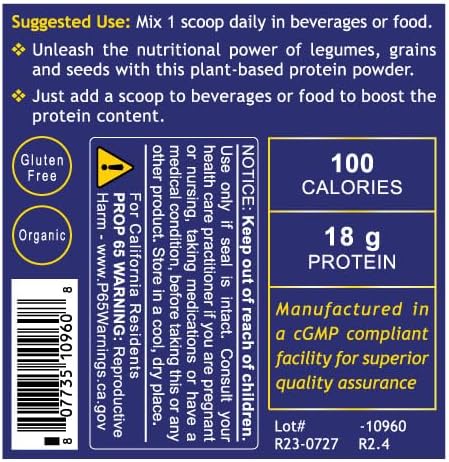 Quantum Nutrition Labs Plant Protein - Vegan Plant Based Pea Protein Powder with Pumpkin and Rice Organic Dairy Free Gluten Free No Artificial Flavors Vegetarian - 9 Oz
